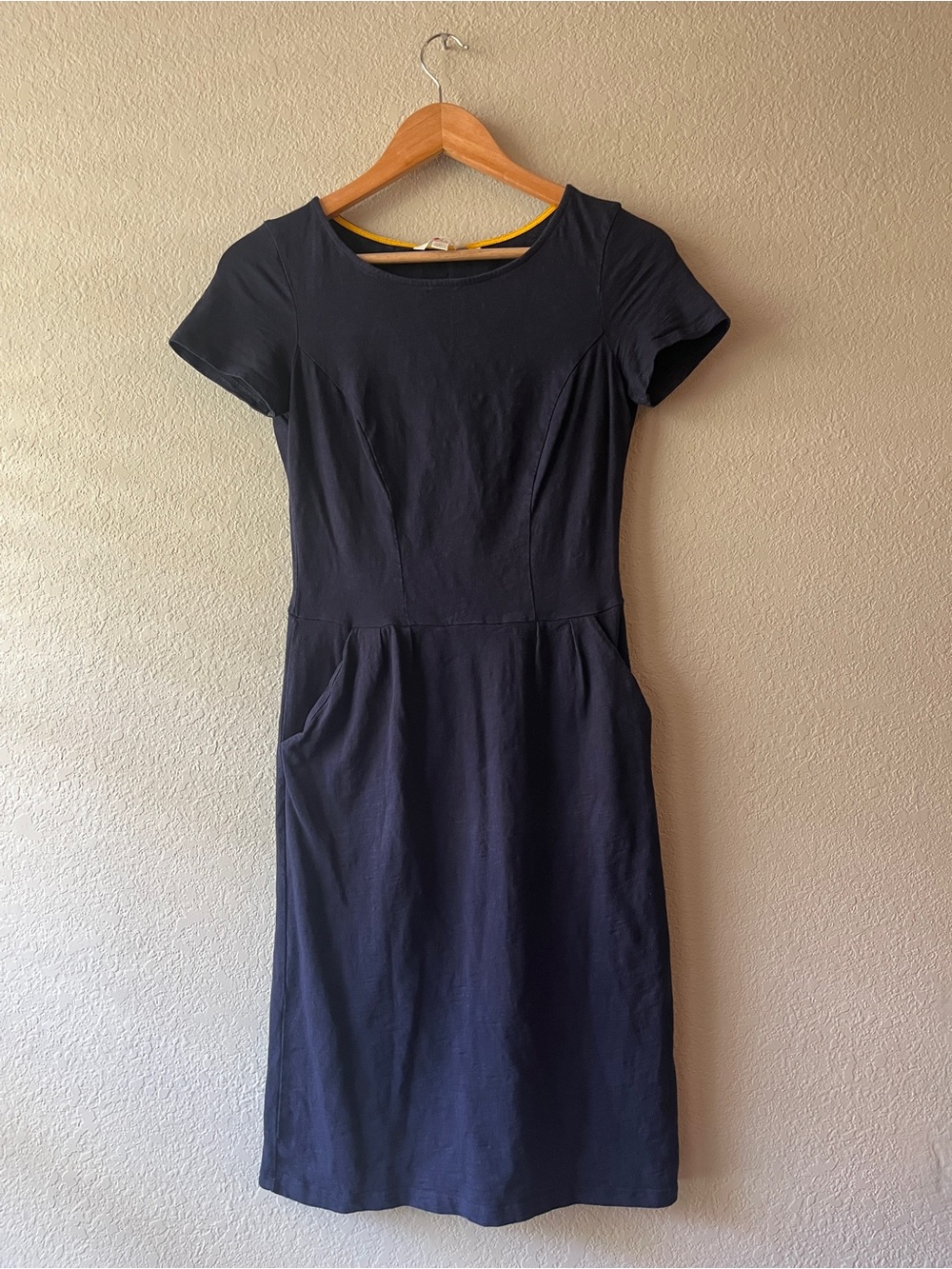 Boden Phoebe Navy Jersey Sheath Dress - Short Sleeve Size 2